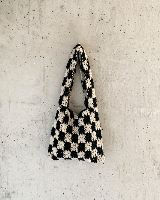 Mini Checkered Crochet Bag